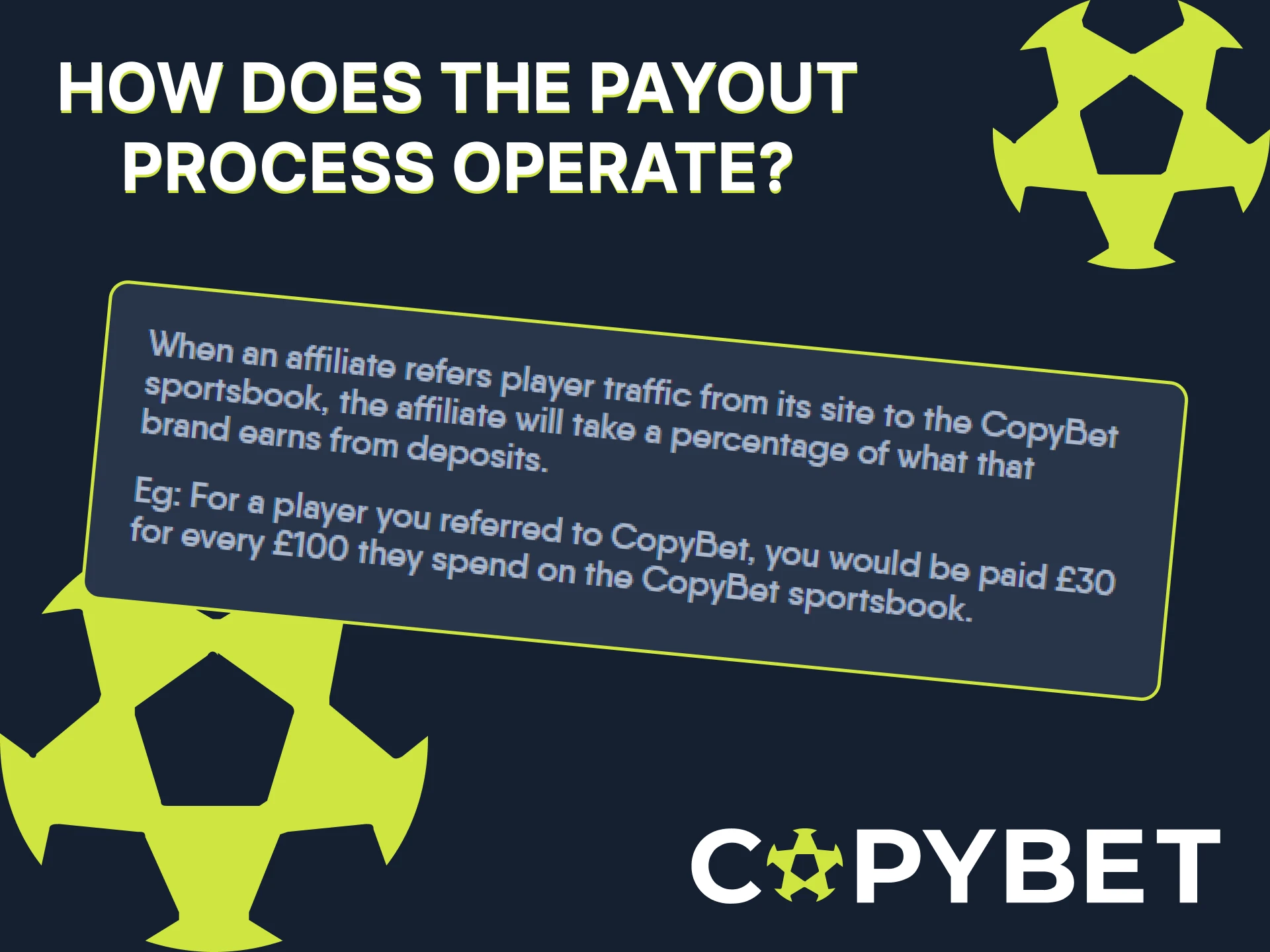 Familiarize yourself with the payout process of the CopyBet affiliate program.