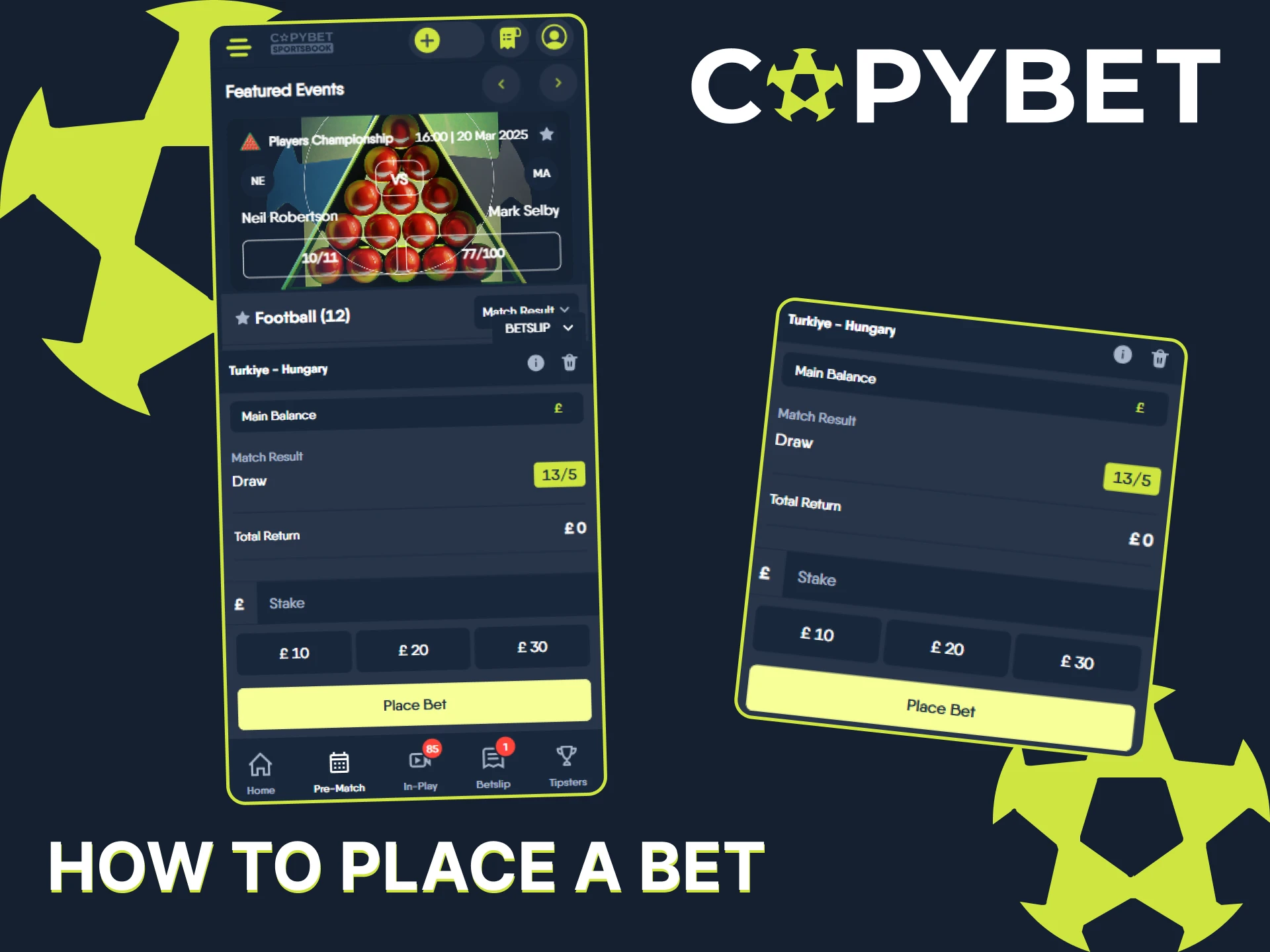 See how to place a bet in the official CopyBet app.