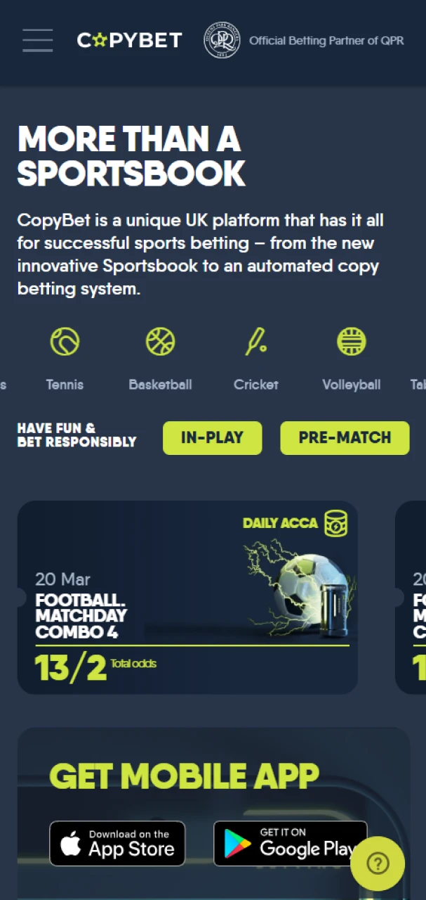 Download the official CopyBet app and enjoy easy navigation.