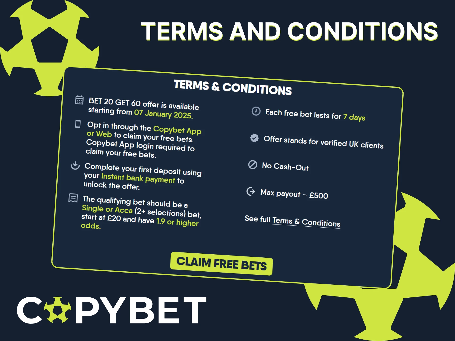Learn about the bonus terms and conditions at CopyBet.