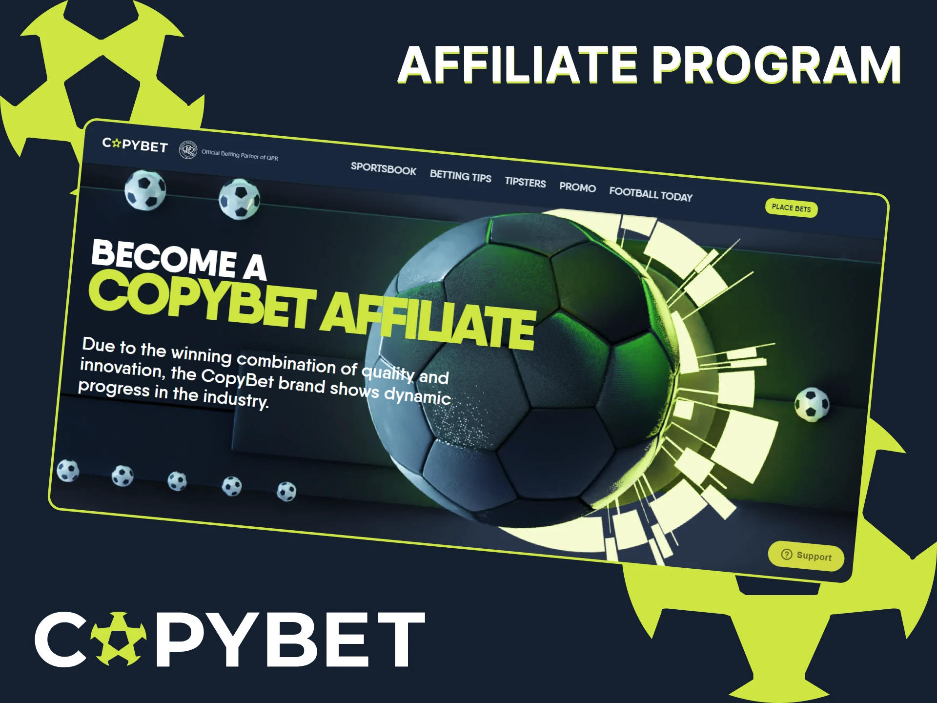 Earn money with the CopyBet affiliate program.