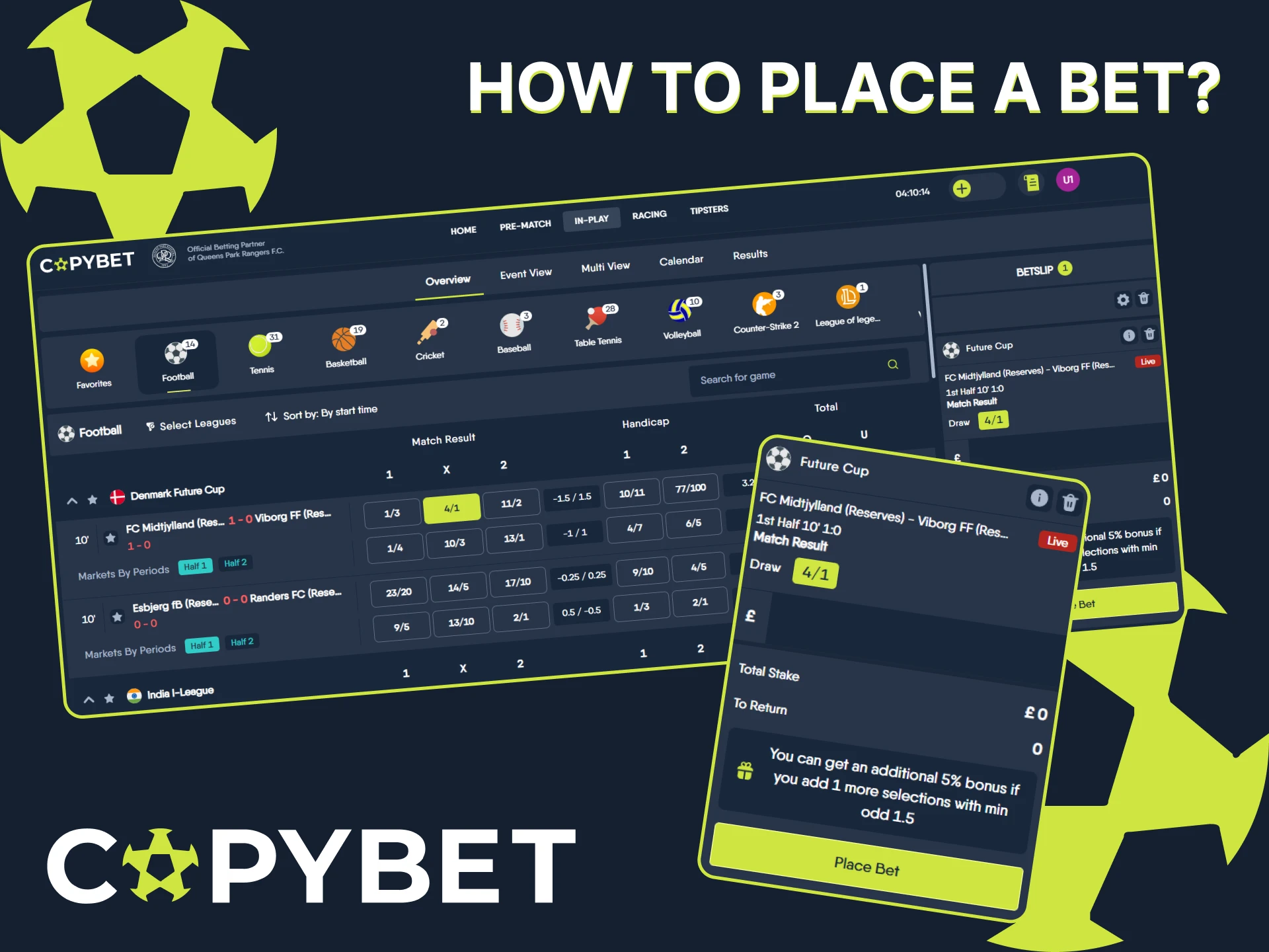 Find out how to place bets on the official CopyBet website.