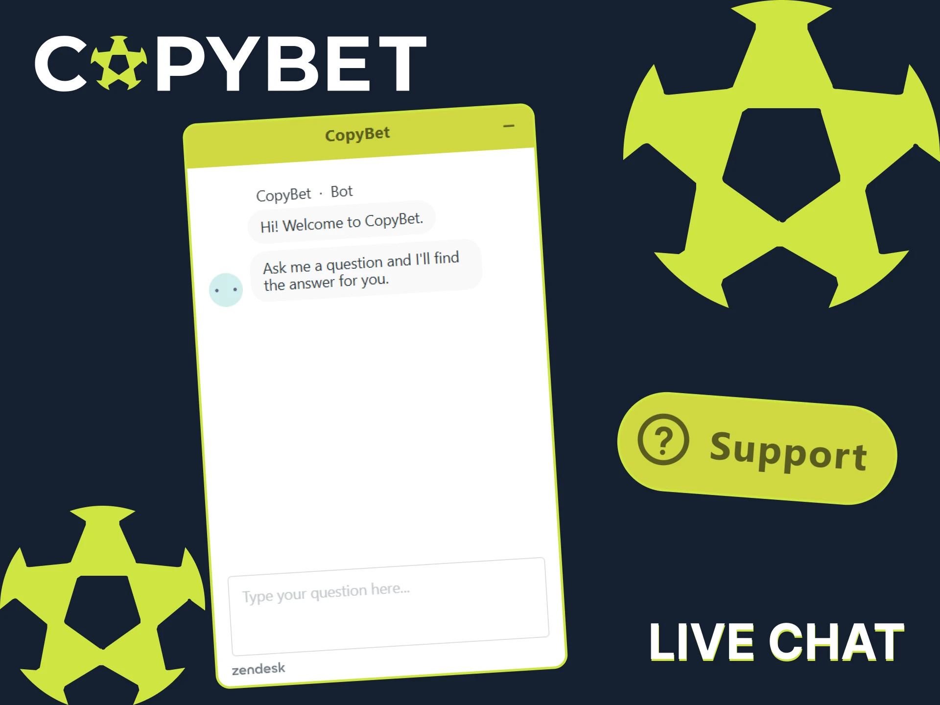 Contact the CopyBet customer support team via live chat.