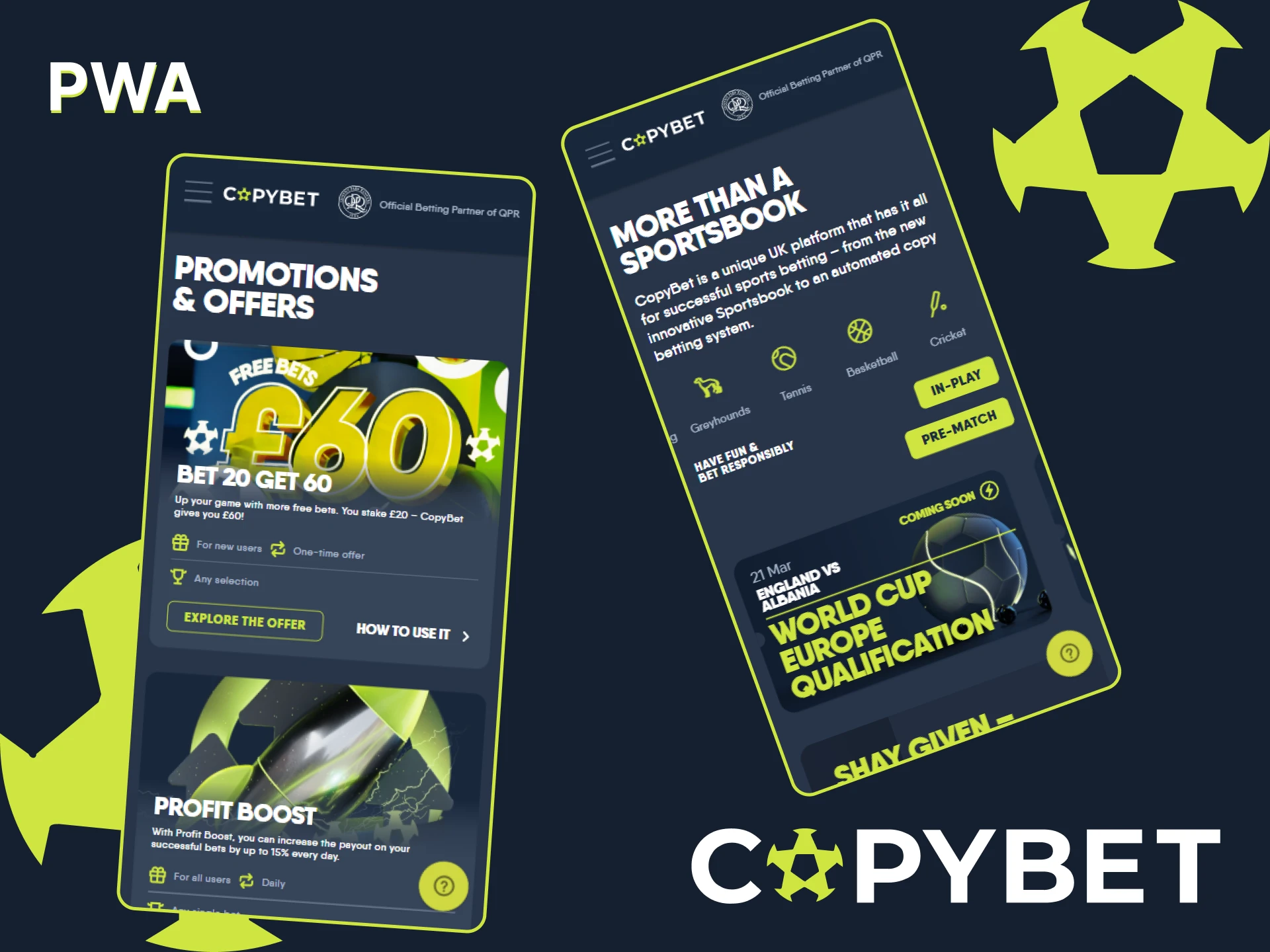 Check out CopyBet's PWA version for mobile betting.