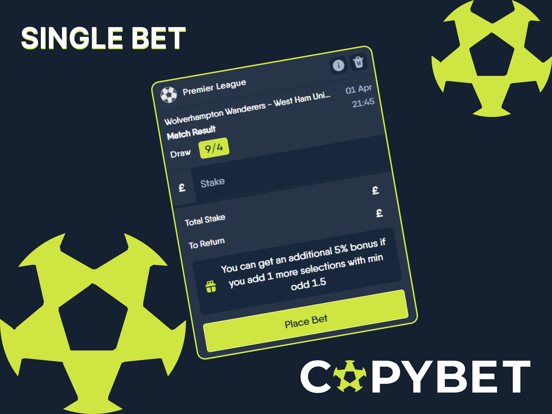 Learn about the single bet available at CopyBet.