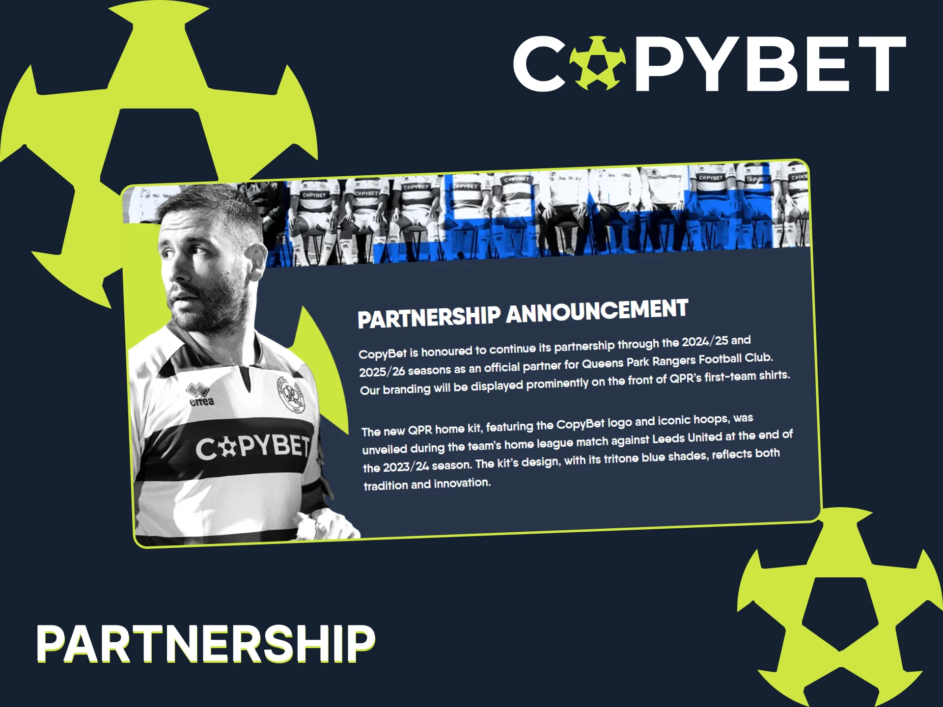 QPR Football Club partners with the official CopyBet platform.