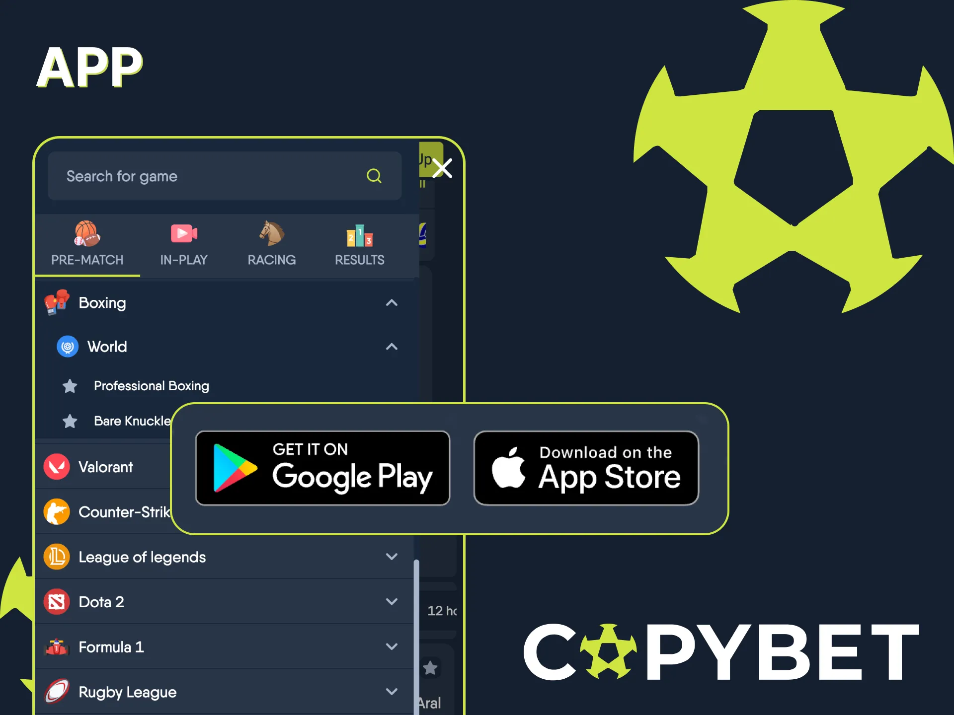 Bet on big fights using the Copybet app.