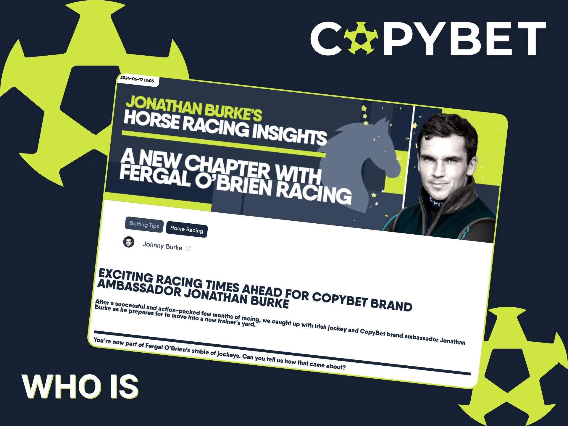 Ride with Burke and win with Copybet.