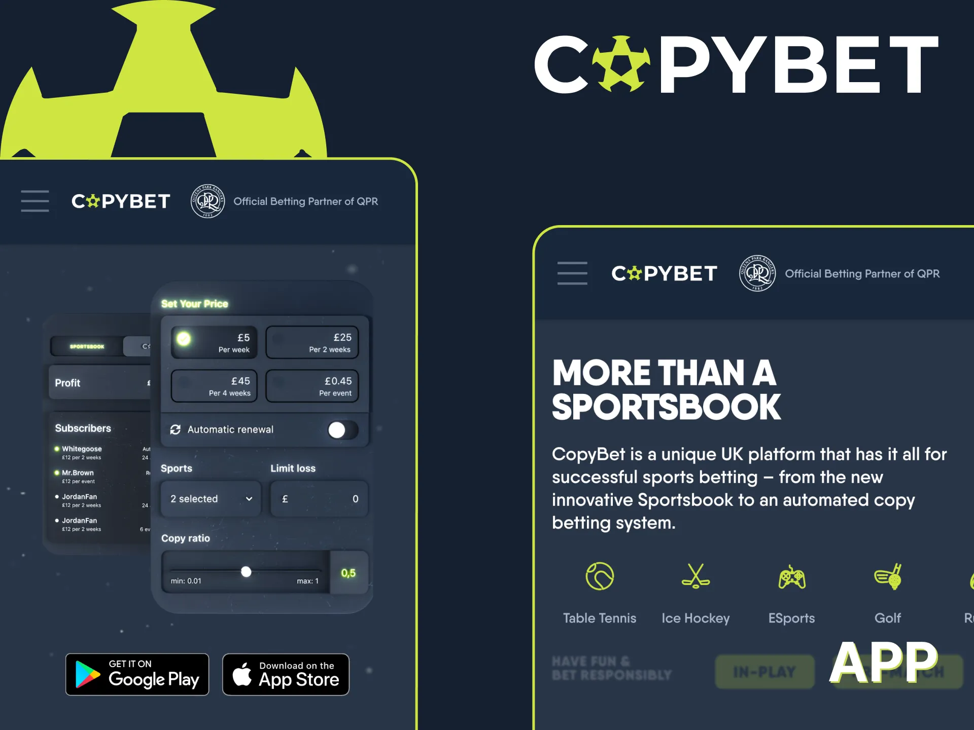 Bet on soccer anytime via the Copybet app.