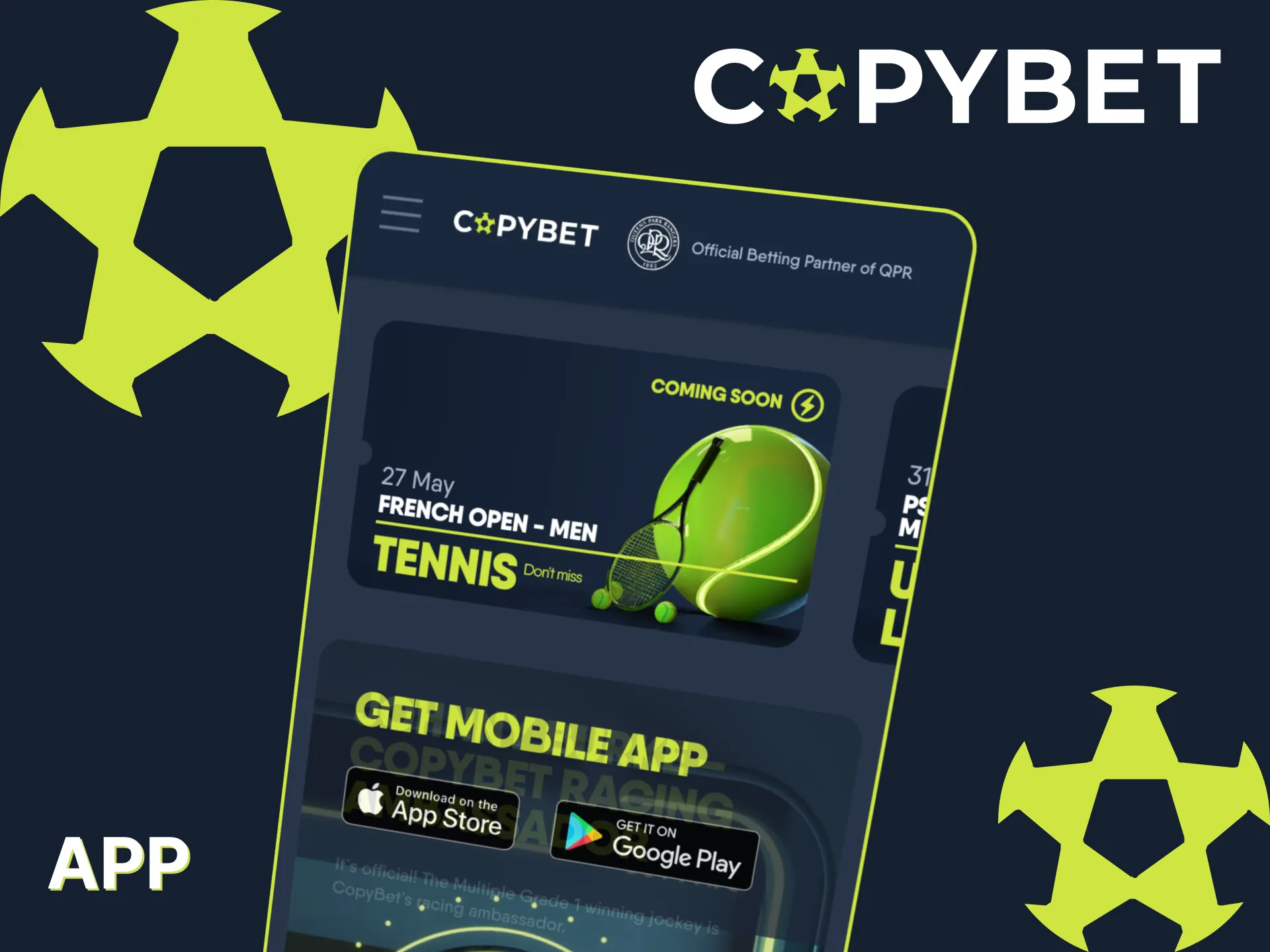 Tennis betting made easy in the Copybet app.