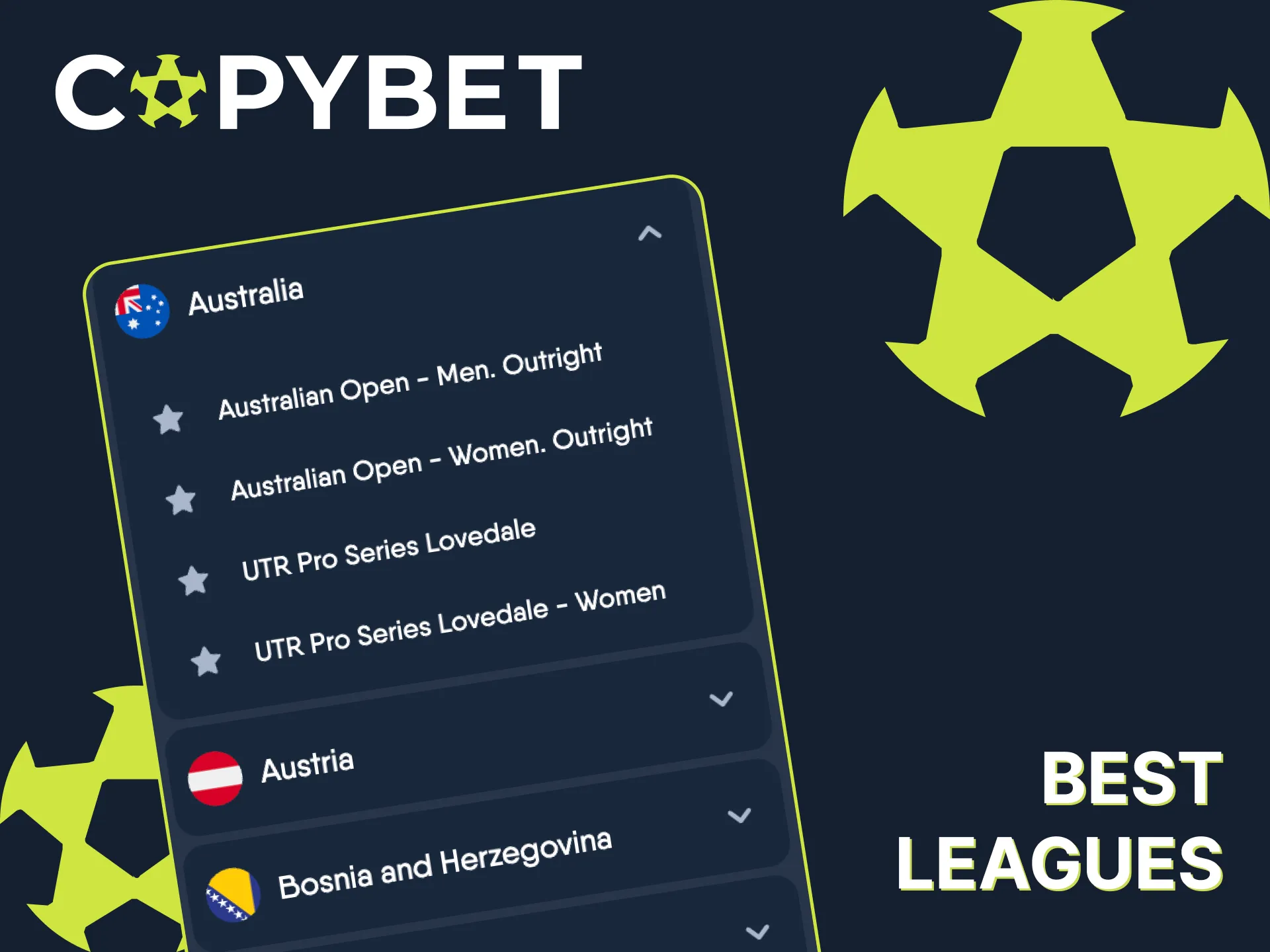 Bet on elite tennis tournaments through Copybet.