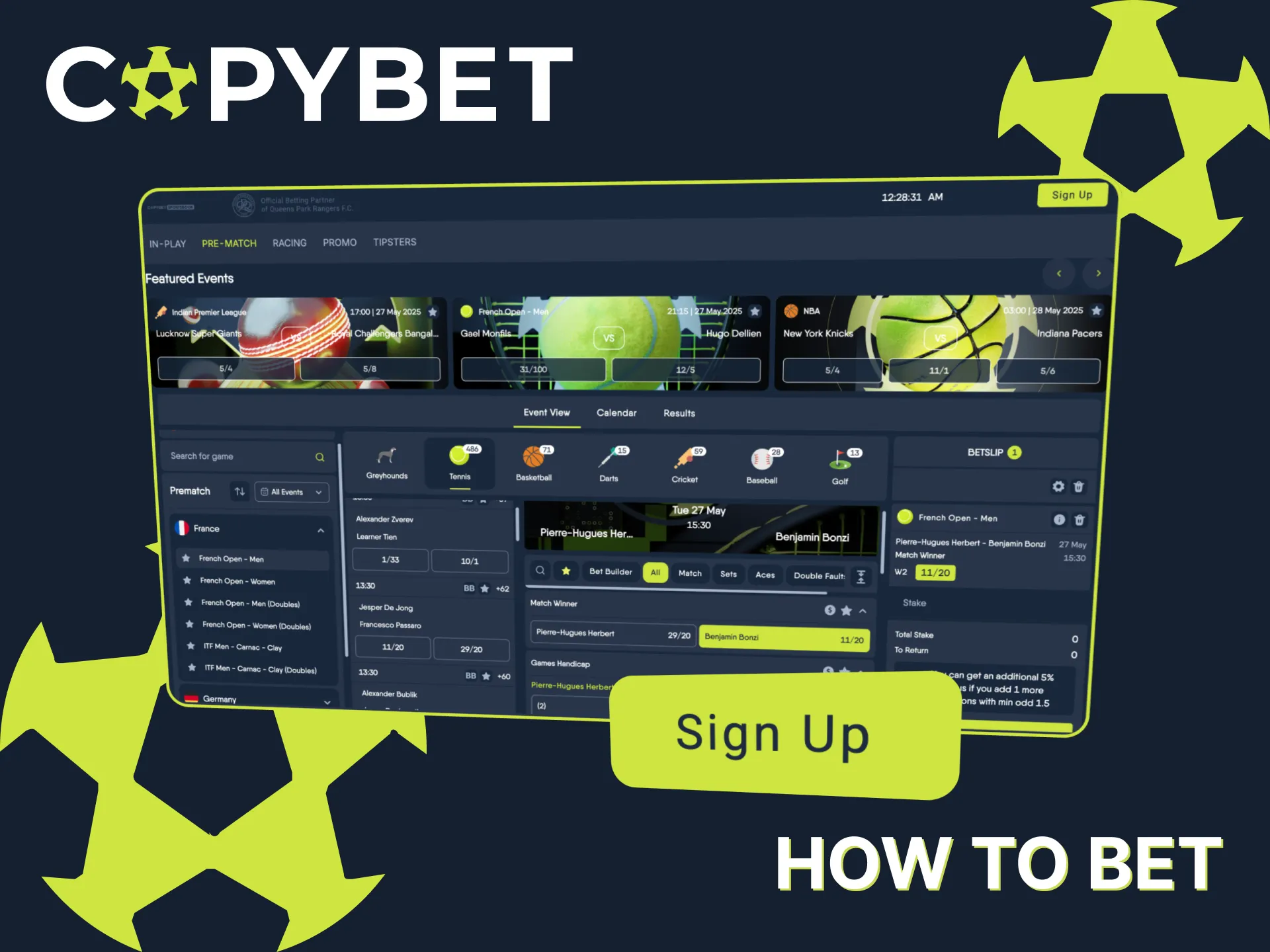 Learn tennis betting fast with Copybet smart tools.