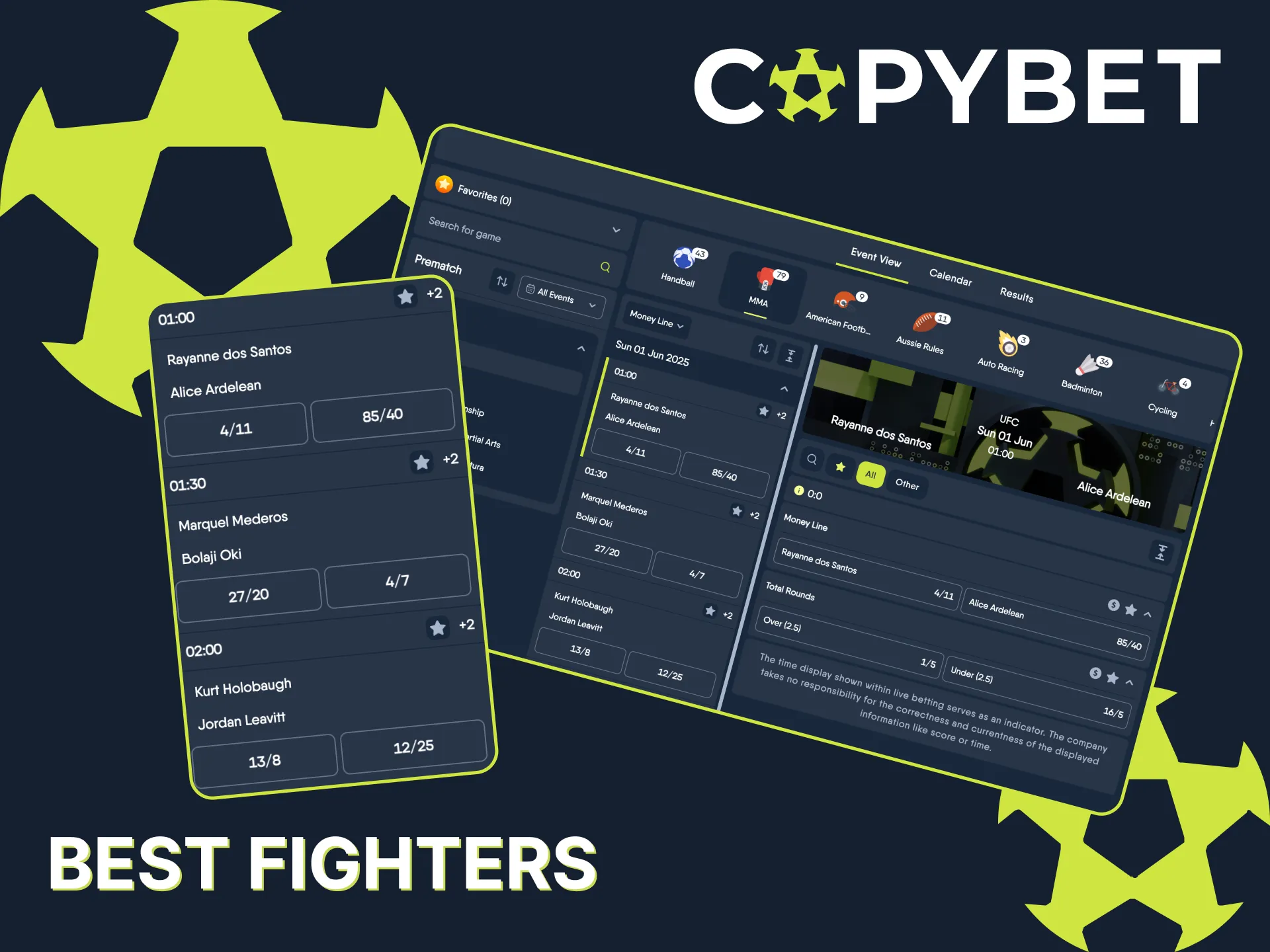 Back your favorite UFC fighters and win.