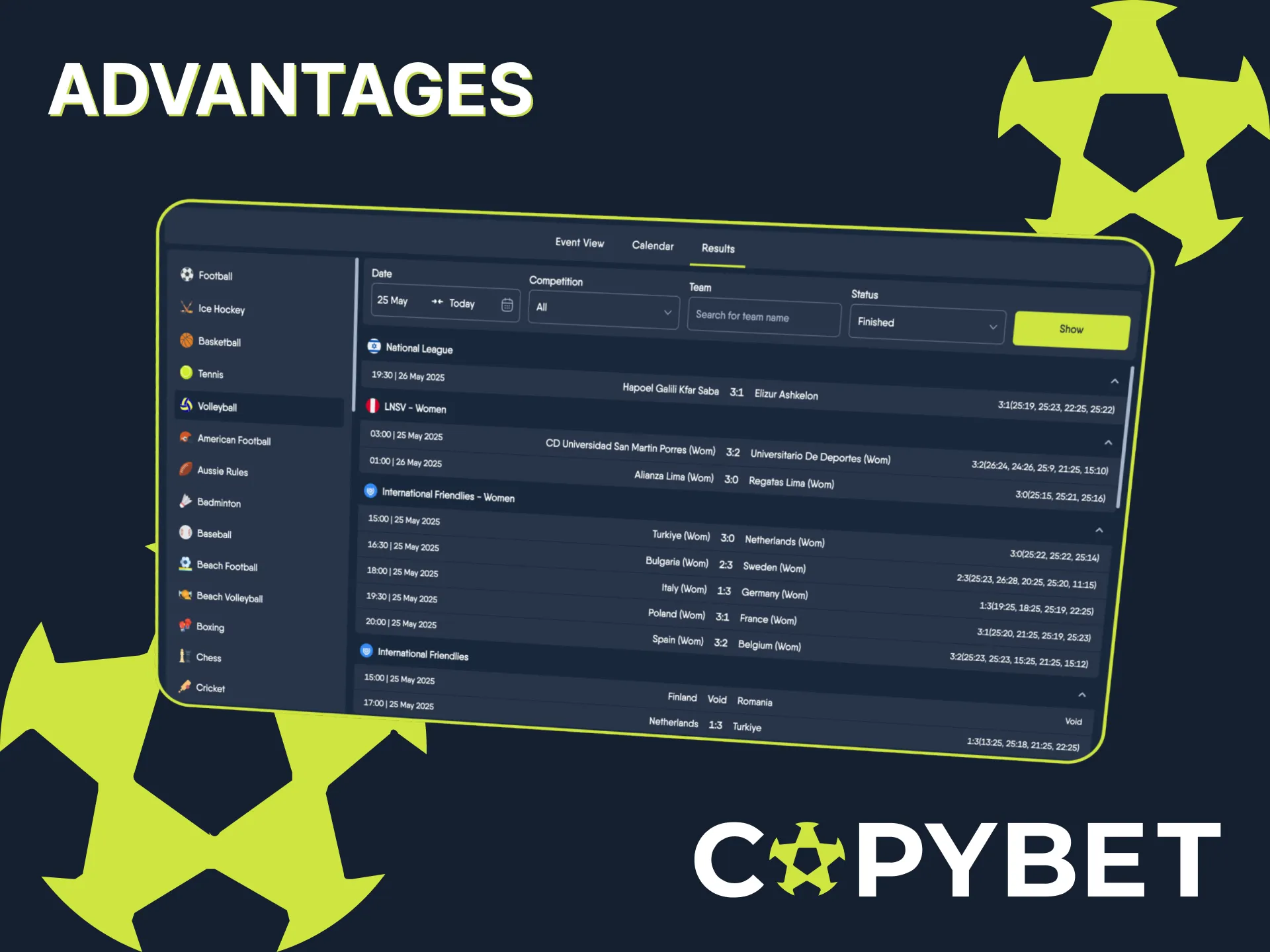 More value for your volleyball bets on Copybet.