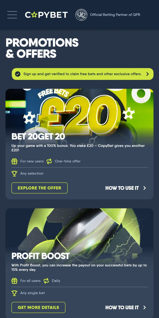 Explore the bonuses available at CopyBet.