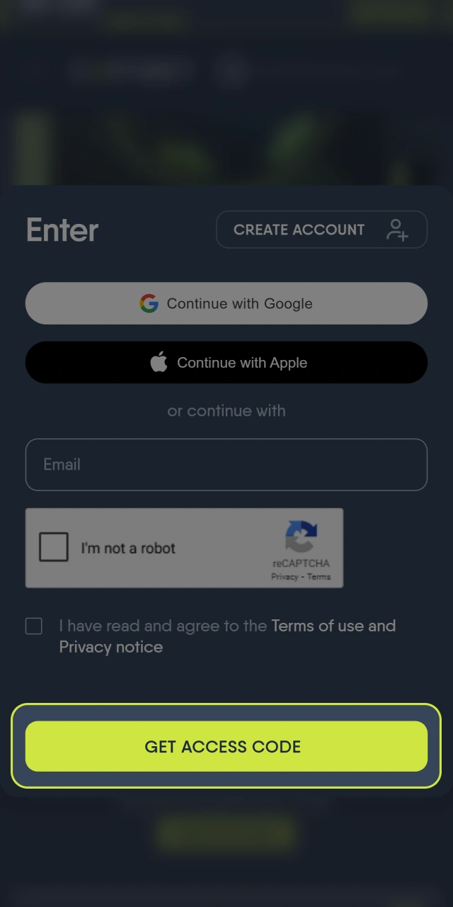 Get an access code and log in to your CopyBet account.