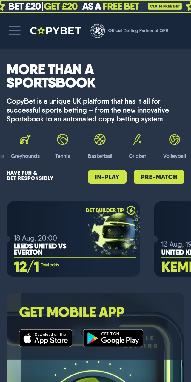 Open the official CopyBet website to create an account.