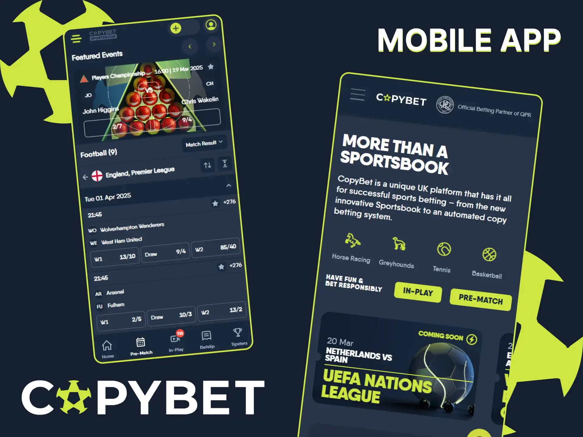 Place bets anytime with the CopyBet app.