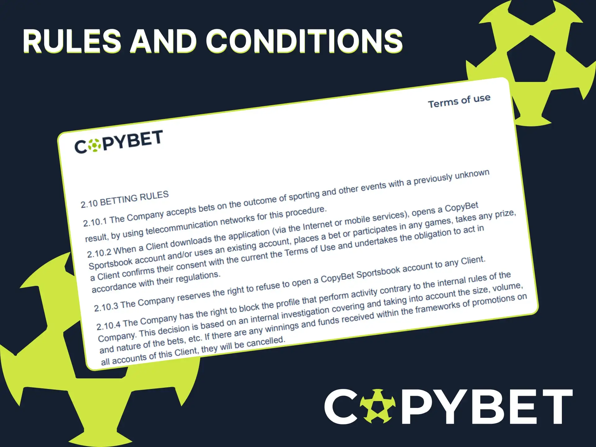 Learn the rules to start betting at CopyBet.